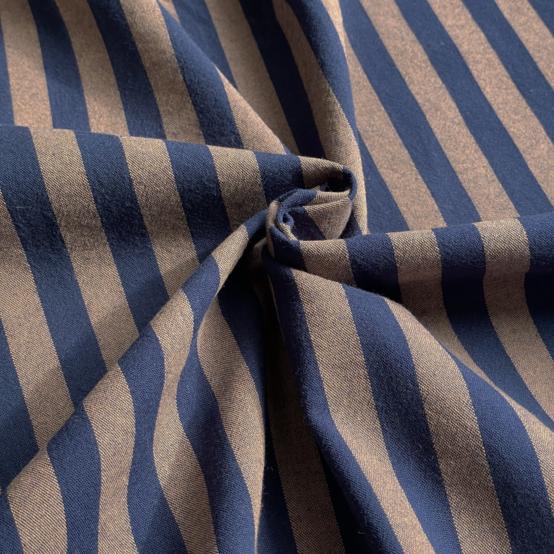 Cotton fabric ex2647 navy brown stripes