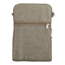 Quilted phone pocket golden linen