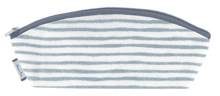 Pencil case striped blue gray glitter