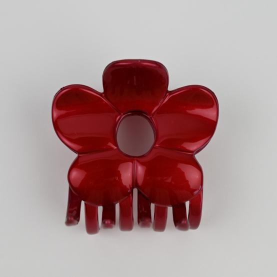 Large Flower Hair Clip glossy red