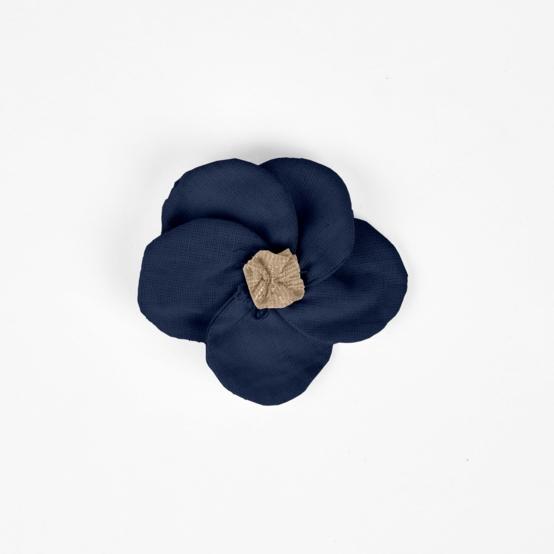 Flower petal hair slide small  navy blue