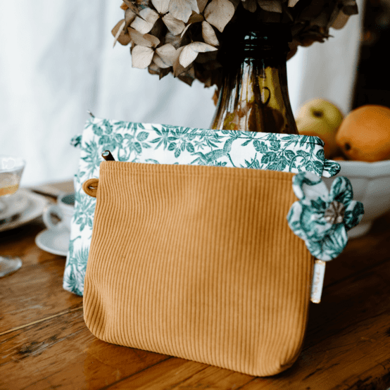 Tiny coton clutch bag mustard corduroy