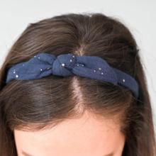 bow headband gaze pois or marine