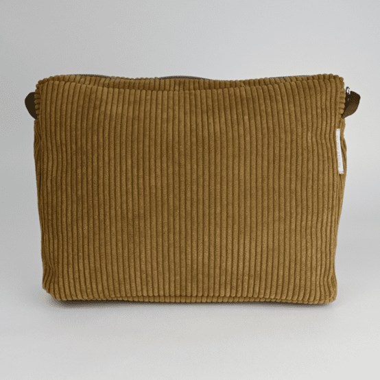 Large shoulder bag base brown large corduroy