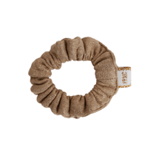 Mini Scrunchie gaze pailletée camel