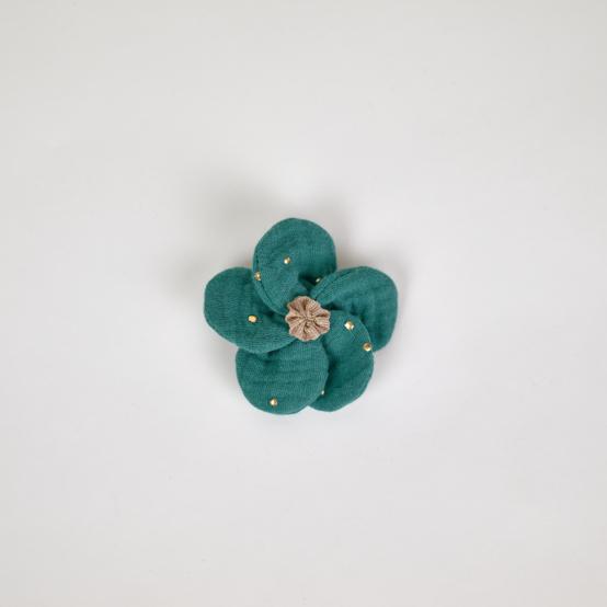 Flower petal hair slide small  gaze pois or eucalyptus