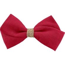 Double cross bow hair slide small red