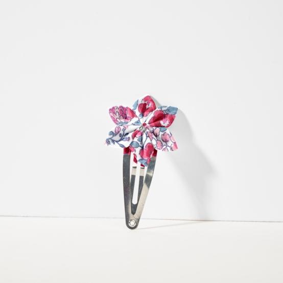 Star flower hairclip rose grenadine