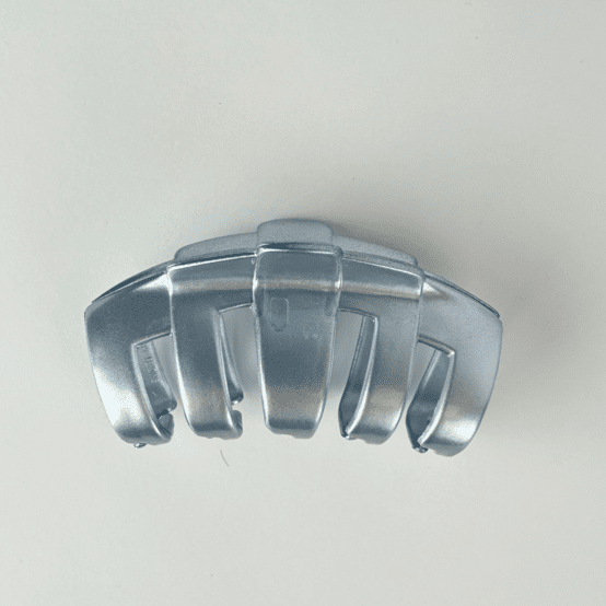 Large Rounded Hair Clip satin silver