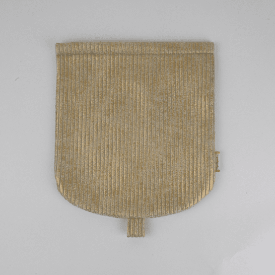 Flap of small shoulder bag gold large corduroy