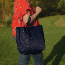 Shopping bag bulle bronze marine