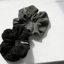 Scrunchie velours côtelé kaki