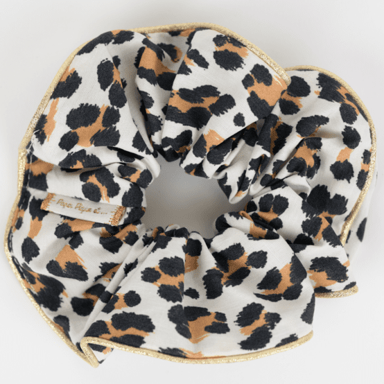 Large Piping Scrunchie leopard