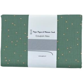 1 m fabric coupon gaze pois or eucalyptus