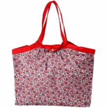 Pleated tote bag - Medium size rouge corolle