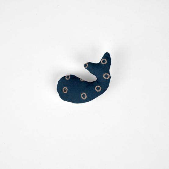 Barrette Baleine bulle bronze marine