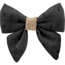 Mini bow tie clip broderie anglaise noire