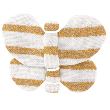 Butterfly hair clip rayé or blanc