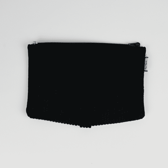 Flap of shoulder bag black large corduroy