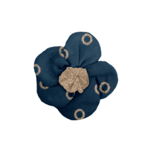 Mini Flower petal hair slide bulle bronze marine