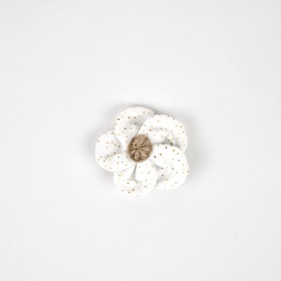 Mini Flower petal hair slide white sequined