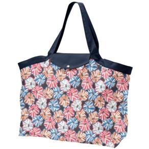 Tote bag with a zip anémones rayées