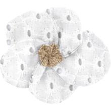 Flower petal hair slide small  english embroidery