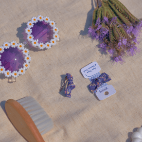 Small bows hair clips lavandula