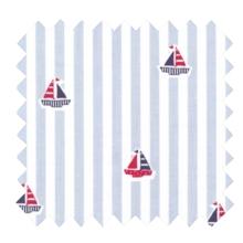 Cotton fabric ex2415 sailboats and blue stripes