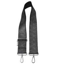 Wide shoulder strap suédine pailletée argent