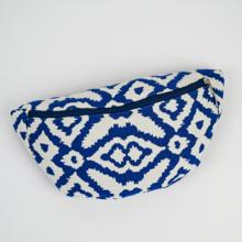 Small banana bag jacquard bleu