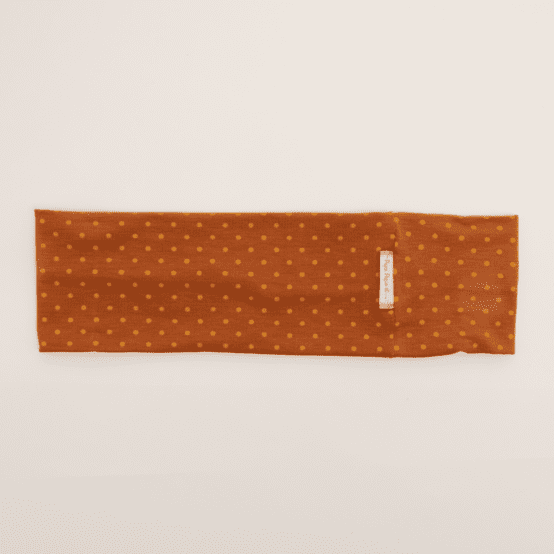 Stretch jersey headband  pois ocre
