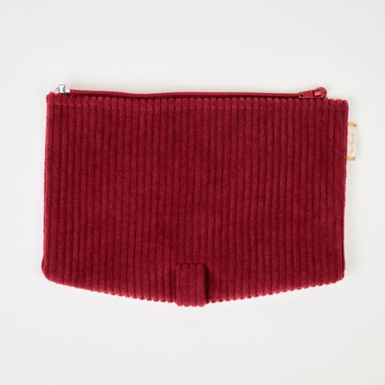 Flap of shoulder bag burgundy large corduroy