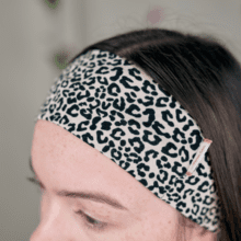 Jersey Twisted Headband beige and black leo