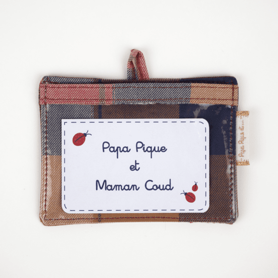 Badge Holder ruby lurex tartan