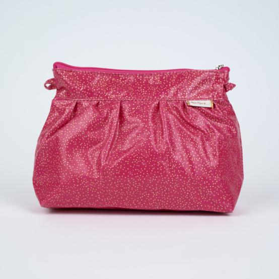 Pleated clutch bag fuchsia pailleté