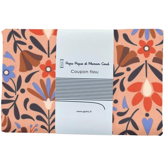 1 m fabric coupon ex2574 caramel vintage flower