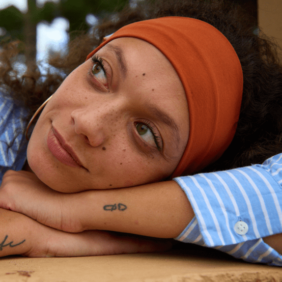 Stretch jersey headband  terracotta