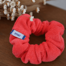 Small scrunchie coral terry towelling