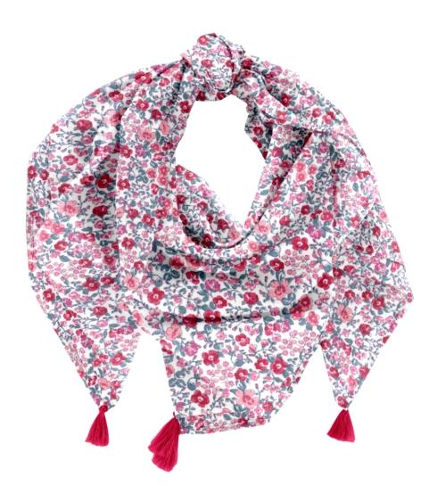 Pom pom scarf rose grenadine