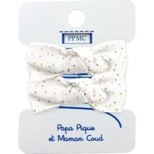 Small elastic bows white sequined