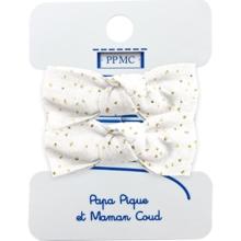 Small elastic bows white sequined