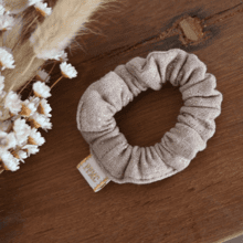 Mini Scrunchie gaze pailletée camel