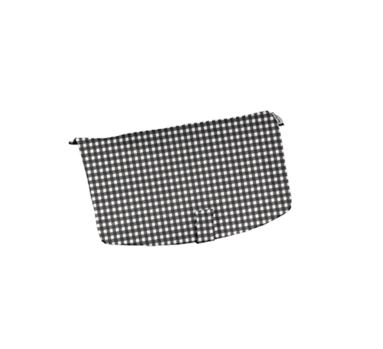 Flap of shoulder bag vichy noir