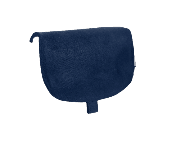 Flap of small shoulder bag suédine marine