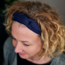 Wire headband retro navy blue