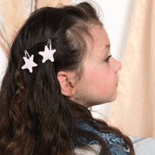Star hair-clips light pink