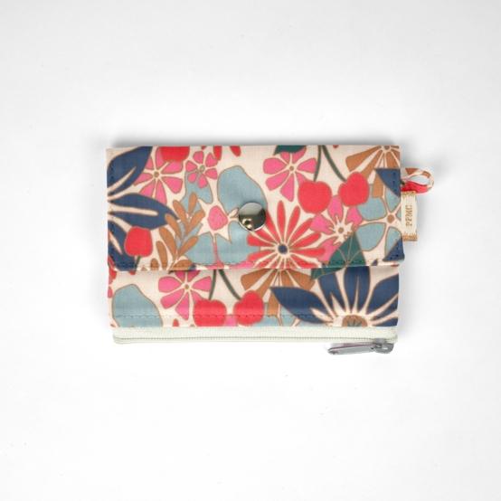 Mini coin purse pouch cerise en fleur
