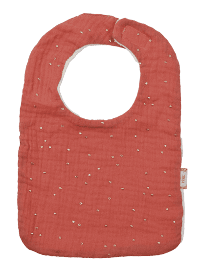 Bib - Baby size gaze pois or rose blush