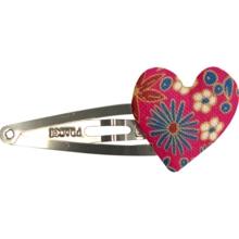 Heart hair-clips badiane framboise